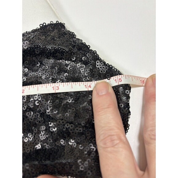 Bailey 44 Do The Hustle Dress White Black Small Stripe Sequins Sleeveless Sheath - Picture 7 of 13